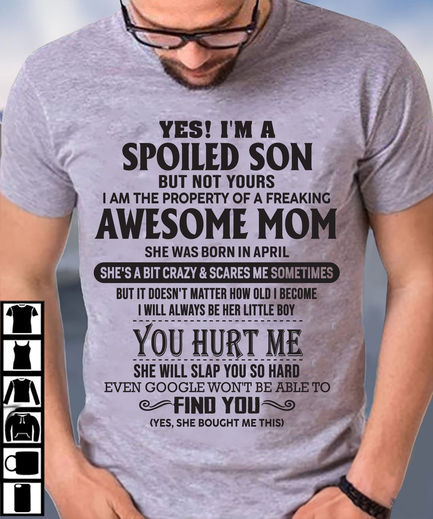 April - Awesome Mom - Perfect gift for son From Mom - LUAN04 (SKU-MS01-04)
