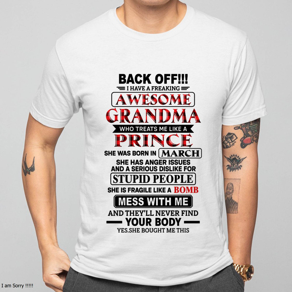 MARCH - AWESOME GRANDMA - TREATS ME LIKE A PRINCE - PERFECT GIFT FROM GRANDMA TO GRANDSON - LUAN03 (SKU2608-585-03)