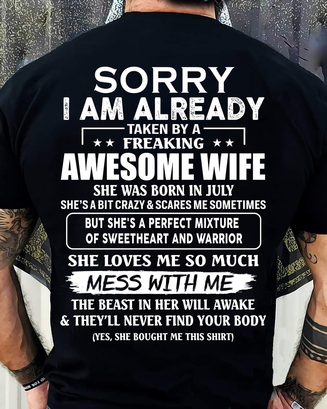 Wife July - Perfect gift for husband From Wife - LUAN07 (SKU68-86-07)