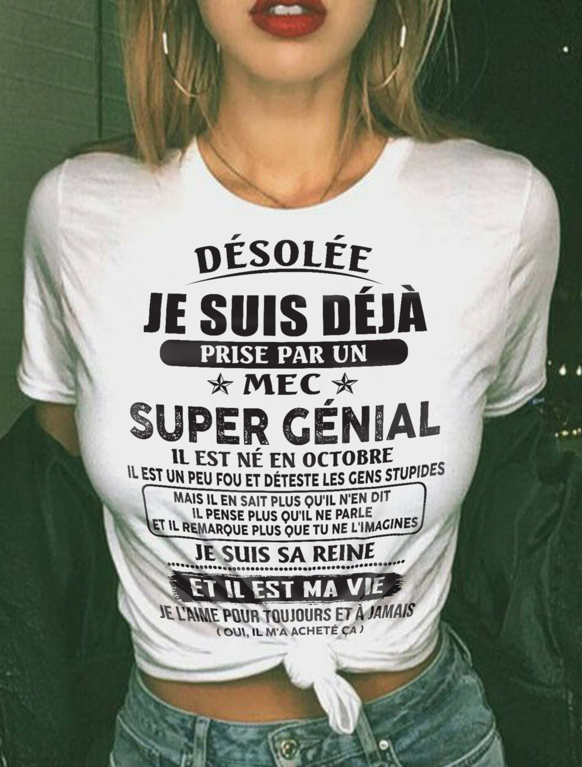 Octobre – Petit ami incroyable né en octobre – Cadeau spécial pour votre petite amie – Fr10 (SKU07-170-10)