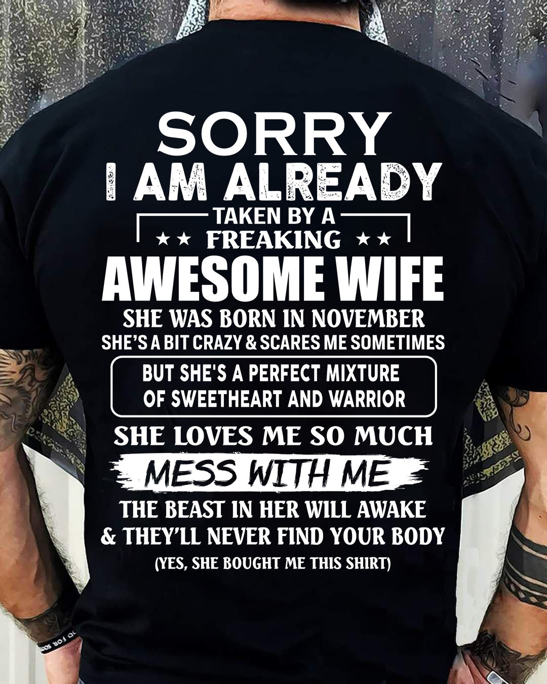 Wife November - Perfect gift for husband From Wife - LUAN11 (SKU68-86-11)