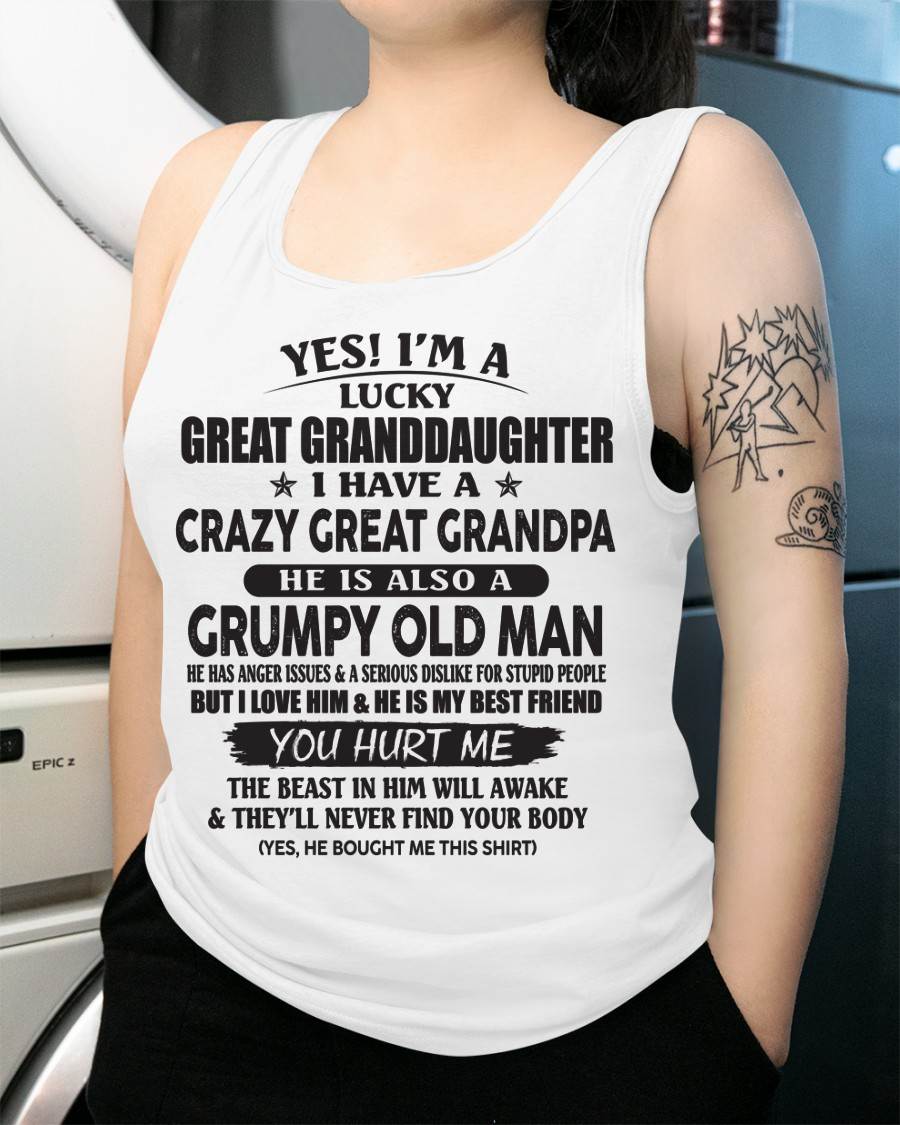 LUCKY GREAT GRANDDAUGHTER OF CRAZY GREAT GRANDPA - PERFECT GIFT FROM GREAT GRANDPA - LUAN00 (SKU12-287-00)