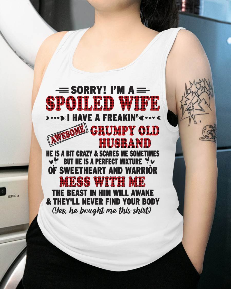 SPOILED WIFE OF AWESOME GRUMPY OLD HUSBAND - PERFECT GIFT FROM HUSBAND - LUAN00 (SKU12-111-00)