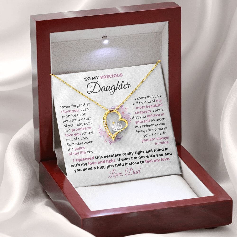 TO MY DAUGHTER - GIFT FROM DAD "Always Keep Me In Your Heart" - Forever Love Necklace