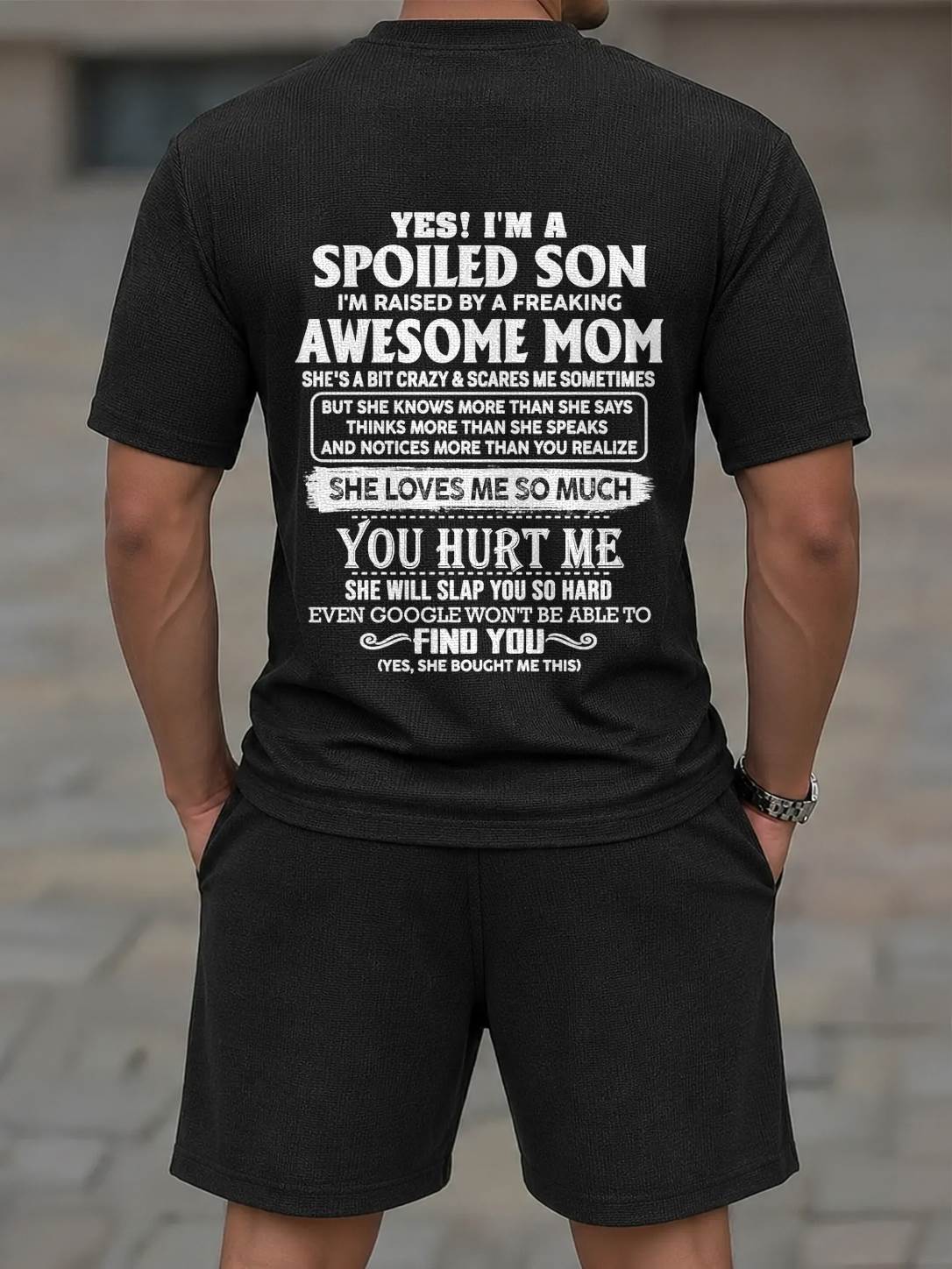 Raised By A Freaking Awesome Mom Men's Waffle Casual Suit M13 – Perfect Gift From Mom - LUAN00