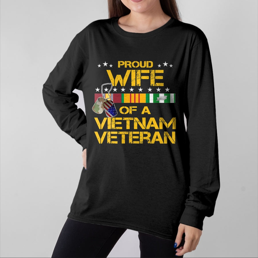 Best Husband Shirt, Wife and Husband Unisex T-Shirt/Hoodie/Sweatshirt HLT00 - Proud Wife of A Vietnam Veteran My Husband is A Hero T-Shirt T-Shirt