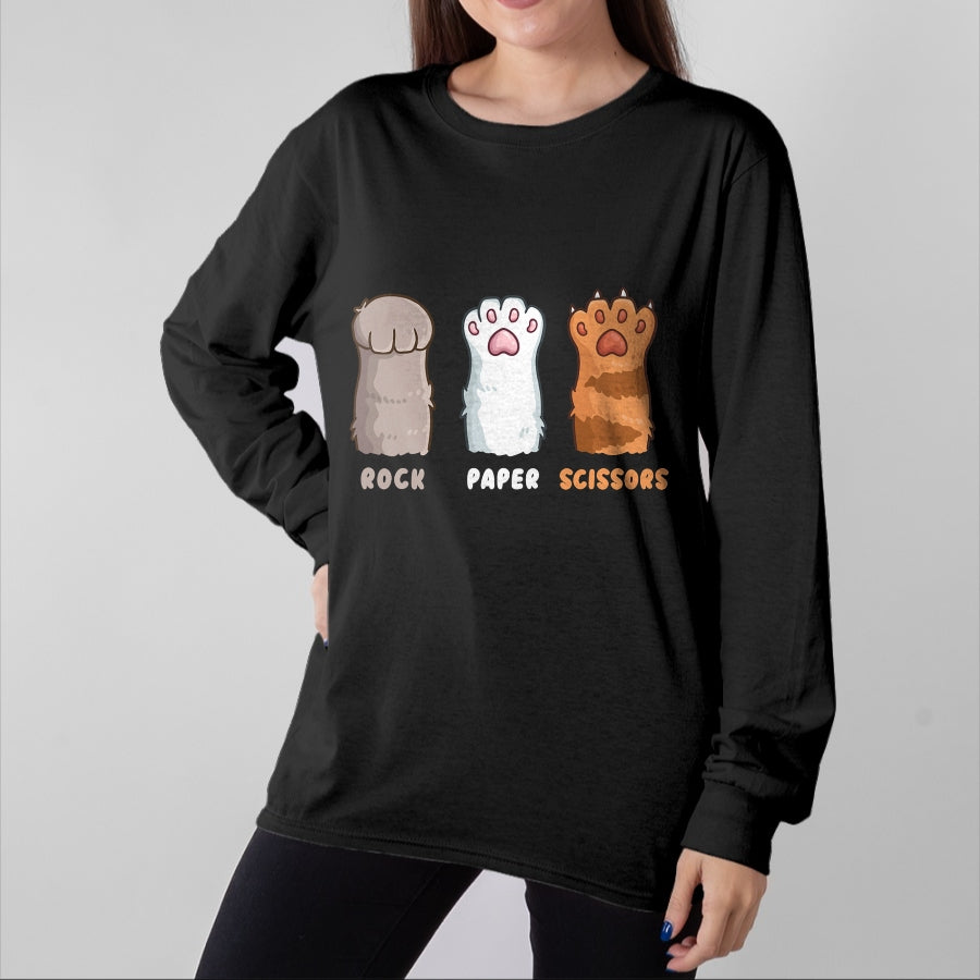 Cat Love Shirt, Funny Cat Lover Gift UnisexT-Shirt/Hoodie/Sweatshirt HLT00 - Cat Lover Cat Owner Funny Cat Rock Paper Scissors T-Shirt