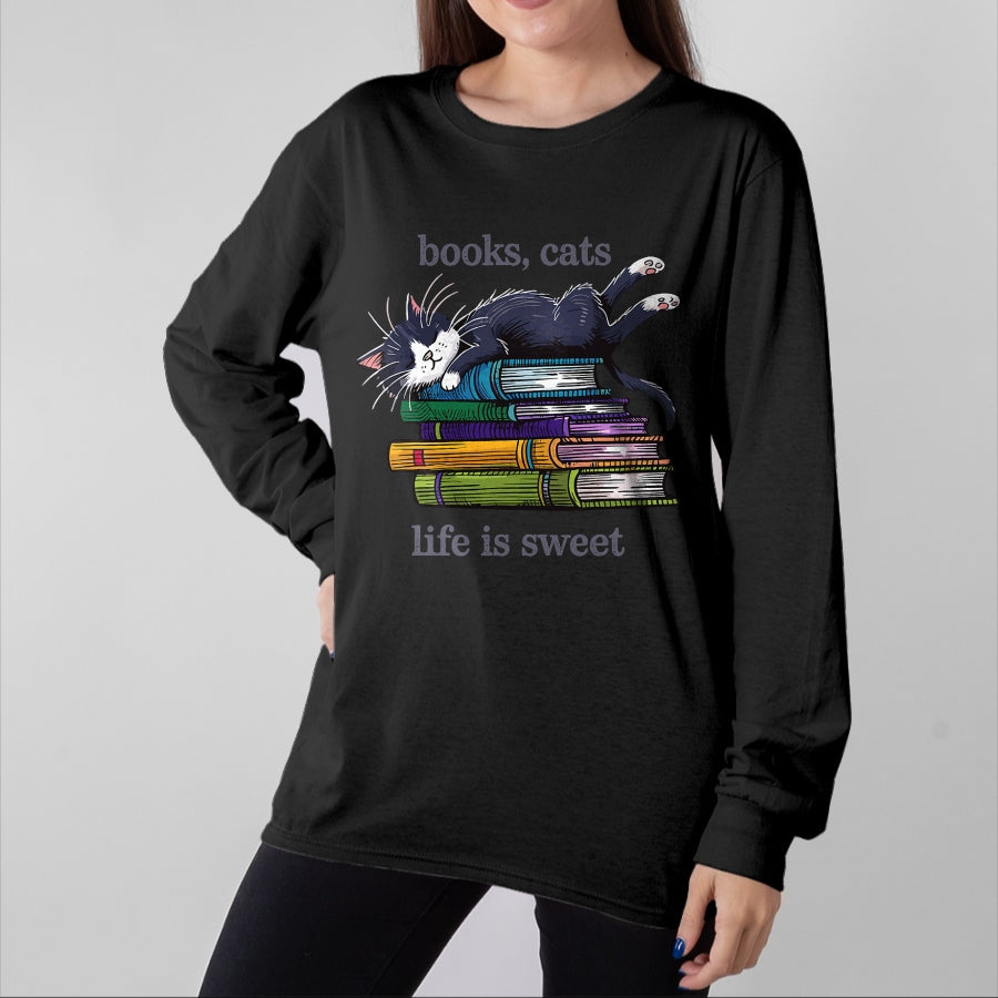 Cat Love Shirt, Funny Cat Lover Gift UnisexT-Shirt/Hoodie/Sweatshirt HLT00 - Funny Cats Books Lover Men Women T-Shirt