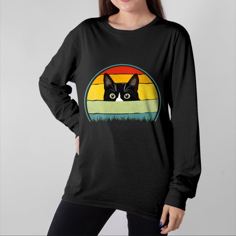 Cat Love Shirt, Funny Cat Lover Gift UnisexT-Shirt/Hoodie/Sweatshirt HLT00 - Tuxedo cat vintage retro cats loves T-Shirt
