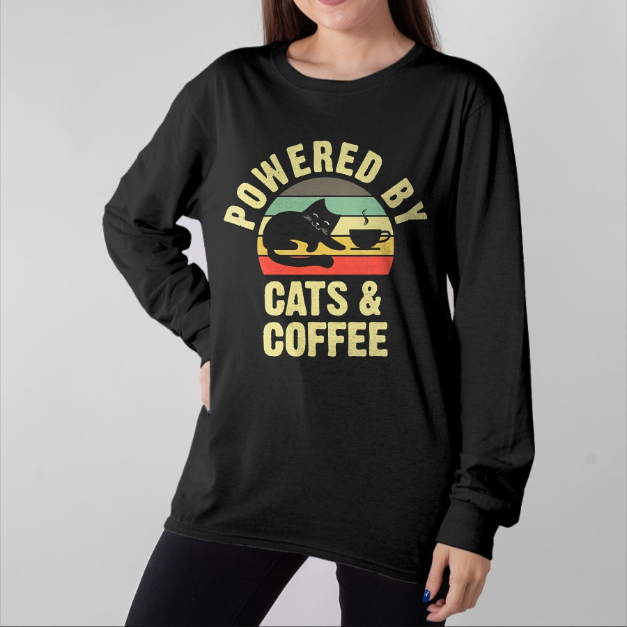 Cat Love Shirt, Funny Cat Lover Gift UnisexT-Shirt/Hoodie/Sweatshirt HLT00 - Cats & Coffee Lovers Funny vintage cat kitty kitten lover T-Shirt for Men Women Kids
