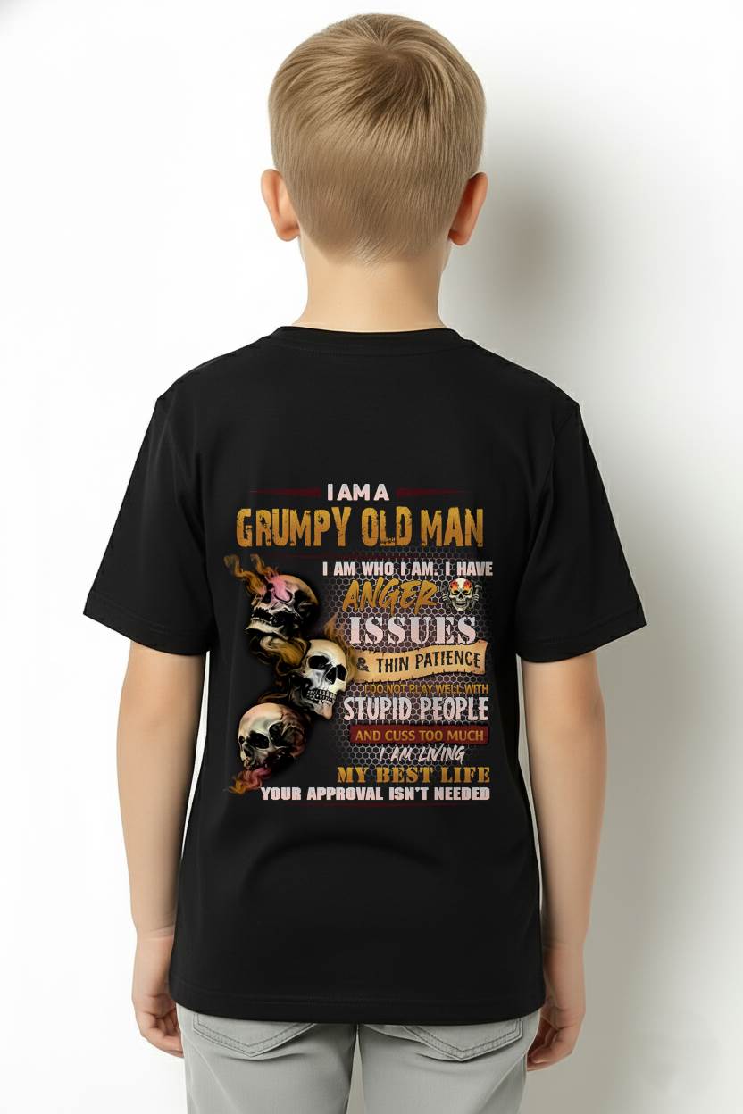 Grumpy Old Man - For Man Black T-Shirt - LUAN00 (SKU08-67-00)