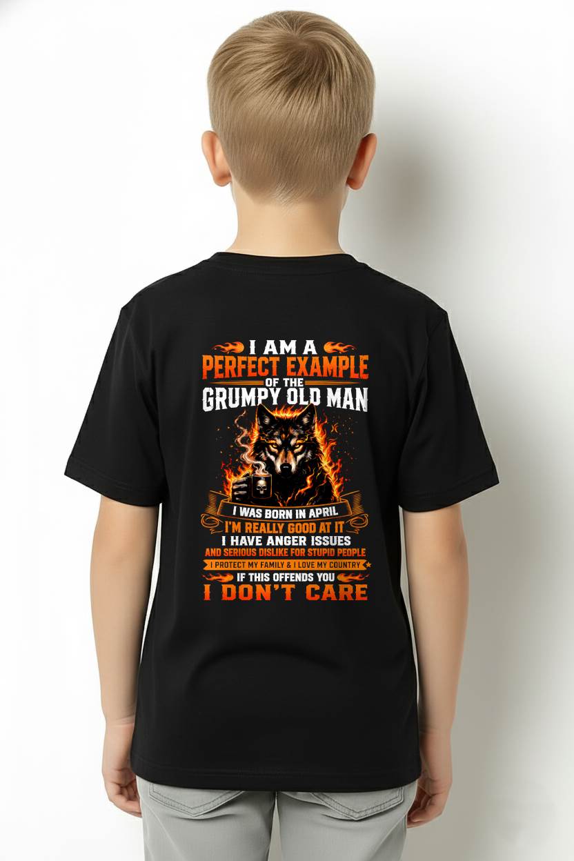 APRIL - GRUMPY OLD MAN WITH ANGER ISSUES WHO LOVES HIS FAMILY & COUNTRY - T-SHIRT FOR MEN - LUAN04 (SKU2608-175-04)