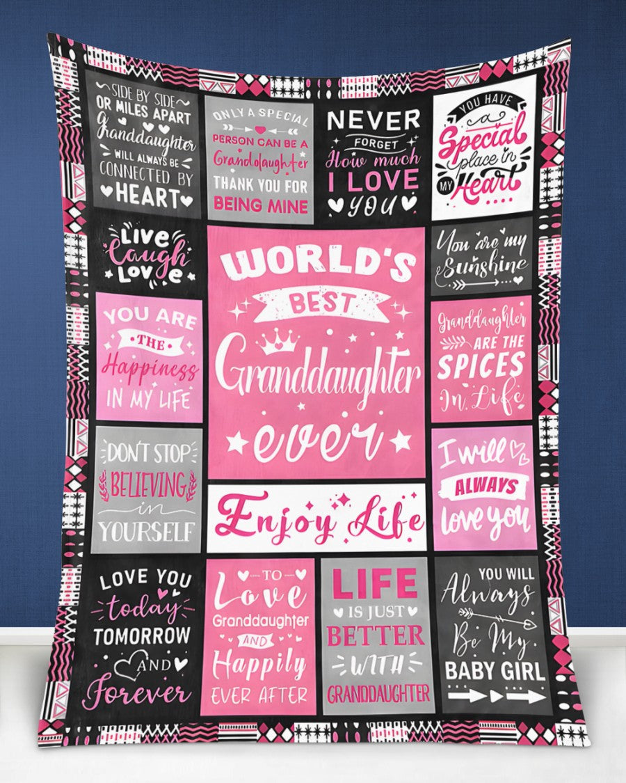 TO MY GRANDDAUGHTER - GIFT FOR GRANDDAUGHTER - Sherpa Fleece Blanket From Grandparent (SKUB-NINA-07)