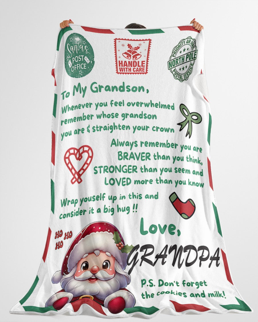BLANKET FOR GRANDSON – COMFORT & WARMTH GIFT FROM GRANDPA Sherpa Fleece Quilt Blanket LUAN00 (SKUB10-182)