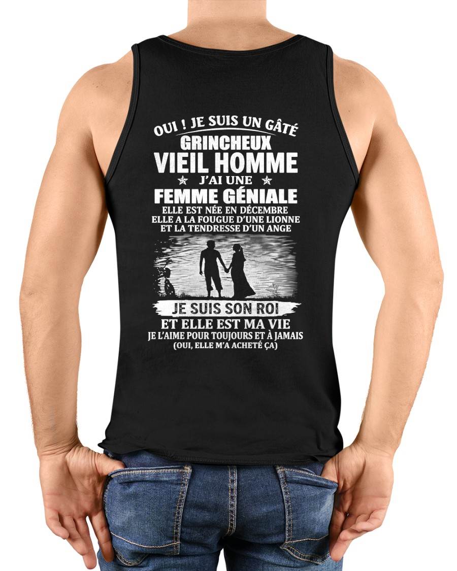 DÉCEMBRE - VIEIL HOMME GRINCHEUX GÂTÉ - FEMME GÉNIALE - LIONNE & ANGE - CADEAU PARFAIT DE LA FEMME À SON MARI - LUAN12 (SKU2609-37-12)