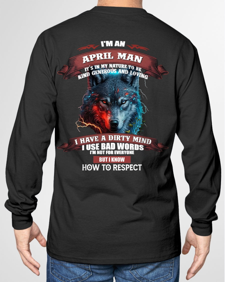 APRIL - KNOW HOW TO RESPECT - BIRTHDAY T-SHIRT FOR MEN - luan04 / male (SKU12-162-04)