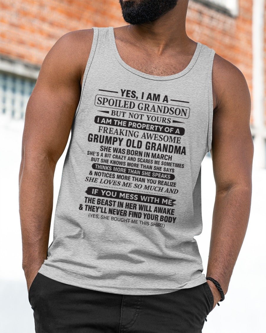 Yes I’m A Stubborn Grandson T-Shirt – Birthday Gift From March Grandma / Woman - LUAN03 (SKU10-171-03)