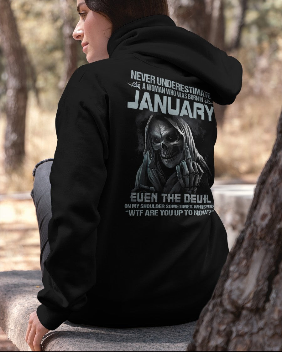 January WOMEN Shirt - Never Underestimate A WOMEN Born In January Grim Reaper Tee - LUAN01 (SKU09-13-01)