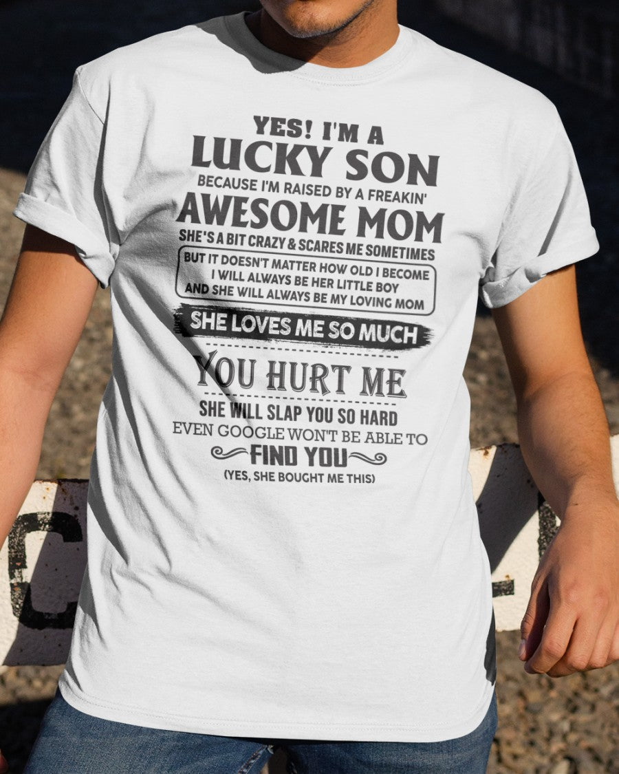 Lucky Son Of Awesome Mom - Perfect Gift For Your Son (SKU-LB) LUAN00