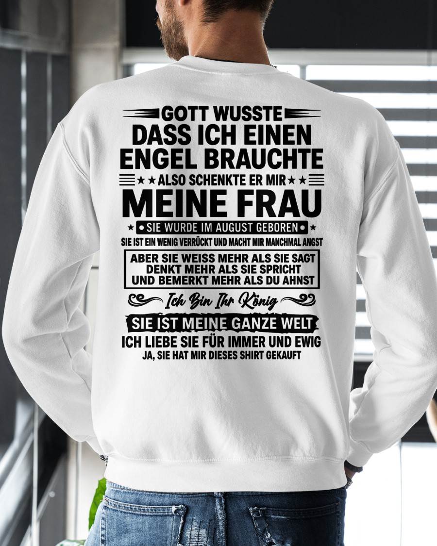 AUGUST - Ich Bin Ihr König SIE IST MEINE GANZE WELT - Das perfekte Geschenk für deinen Freund - GER/LUAN08 (SKU2606-256-08)