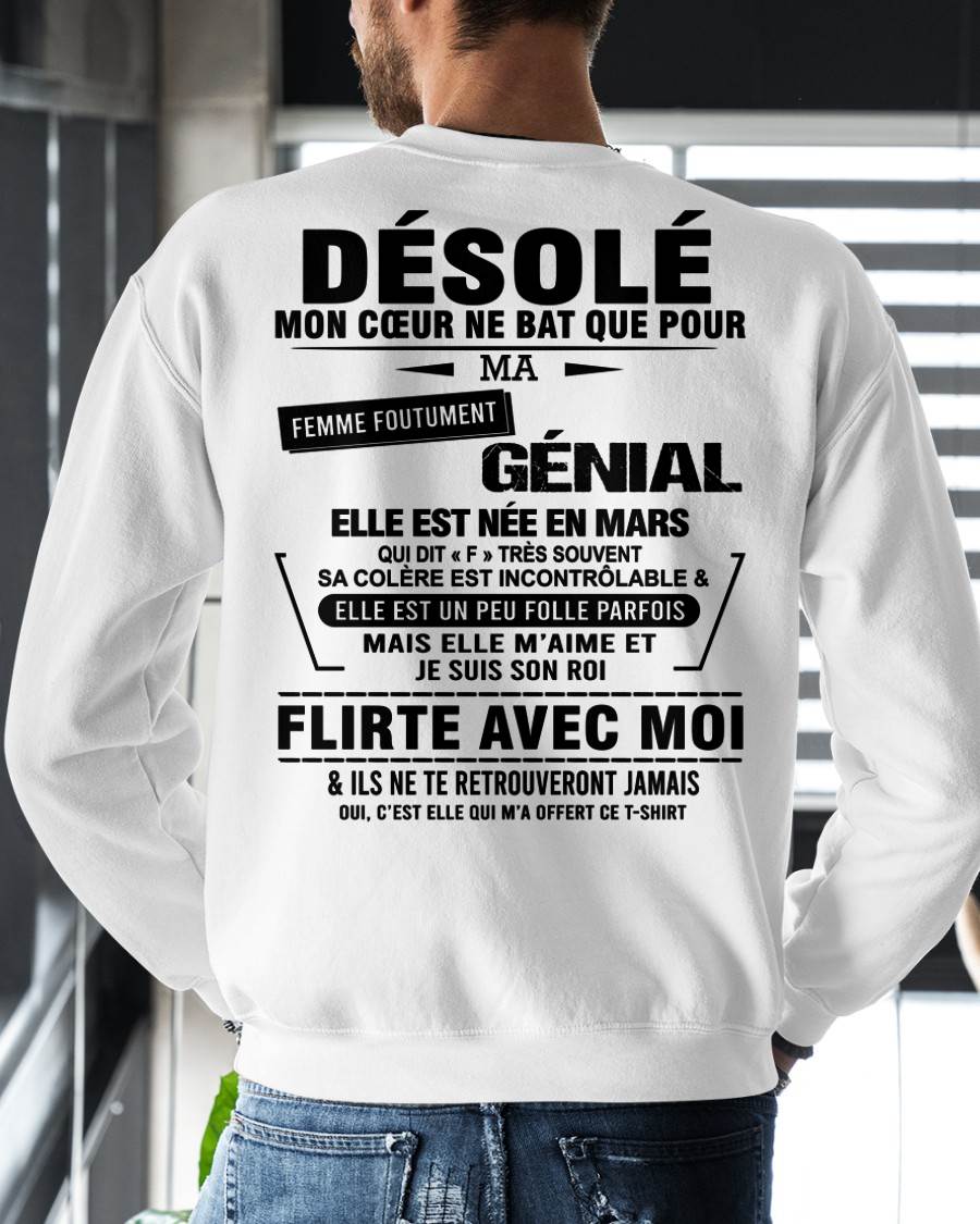 MARS - DÉSOLÉ, MON CŒUR NE BAT QUE POUR MA FEMME FOUTUMENT GÉNIALE — DE SA FEMME - FR03 / LUAN03 (SKU26T-01258-03)