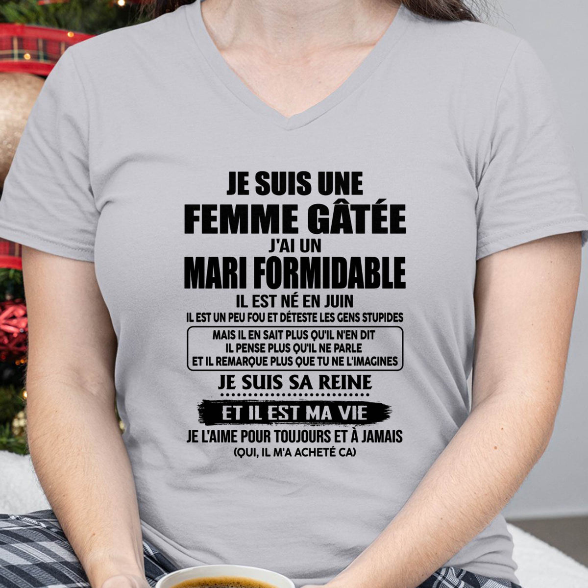 JUIN - FEMME GÂTÉE - MARI FORMIDABLE - CADEAU PARFAIT DU MARI À SA FEMME - LUAN06 (SKU2609-63-06)
