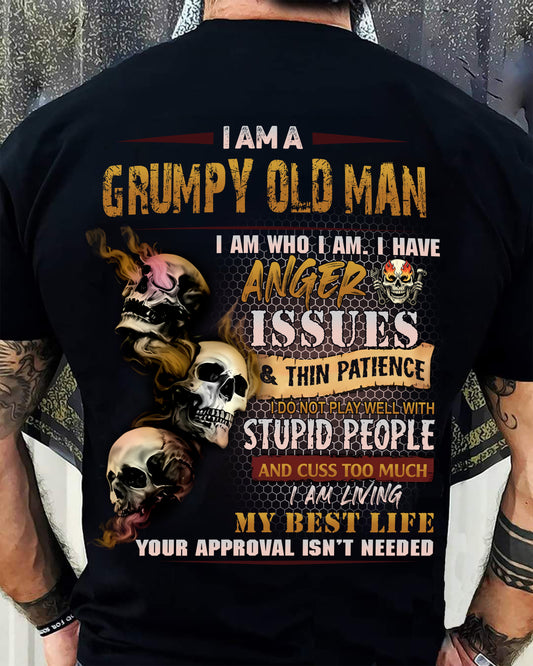 Grumpy Old Man T-Shirt - Funny Skull Anger Issues Tee - Perfect Gift For Men LUAN00 (SKU08-67-00)