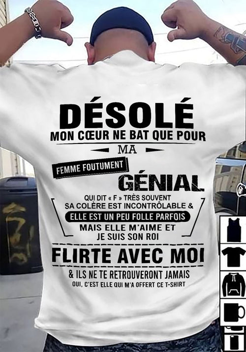 DÉSOLÉ, MON CŒUR NE BAT QUE POUR MA FEMME FOUTUMENT GÉNIALE —  DE SA FEMME - FR00 / LUAN00 (SKU26T-01258-00)