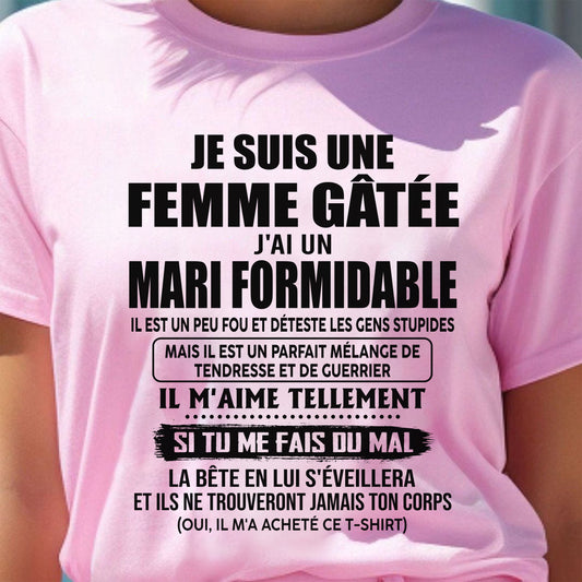 FEMME GÂTÉE - MARI FORMIDABLE - TENDRESSE & GUERRIER - CADEAU PARFAIT DU MARI À SA FEMME - LUAN00 (SKU2608-631-00)