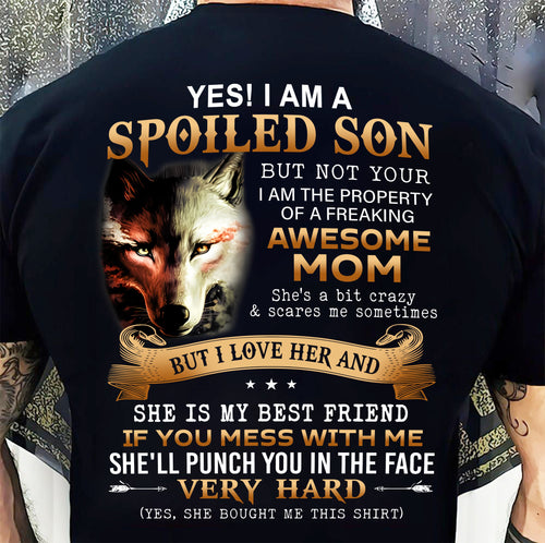 Lucky Son of Awesome Mom - Perfect Gift for Son From Mom - LUAN00 (SKU10-128-00)