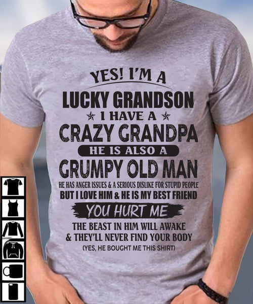 LUCKY GRANDSON OF CRAZY GRANDPA -  PERFECT GIFT FROM GRANDPA - LUAN00 (SKU12-145-00)