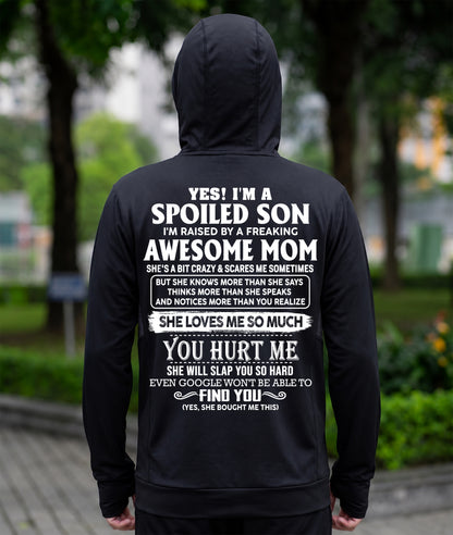 Spoiled Son Raised By An Awesome Mom Sunscreen Clothing A09-224  – Perfect Gift From Mom - LUAN00 (SKU2607-139-00)