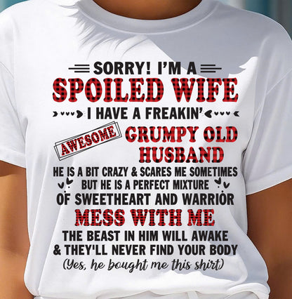 SPOILED WIFE OF AWESOME GRUMPY OLD HUSBAND - PERFECT GIFT  FROM HUSBAND - LUAN00 (SKU12-111-00)