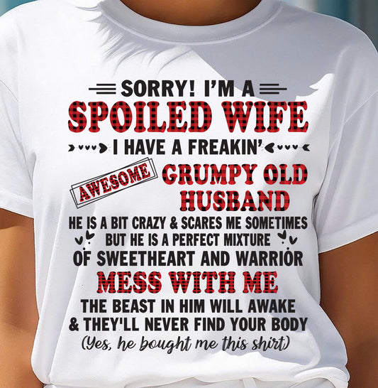 SPOILED WIFE OF AWESOME GRUMPY OLD HUSBAND - PERFECT GIFT  FROM HUSBAND - LUAN00 (SKU12-111-00)