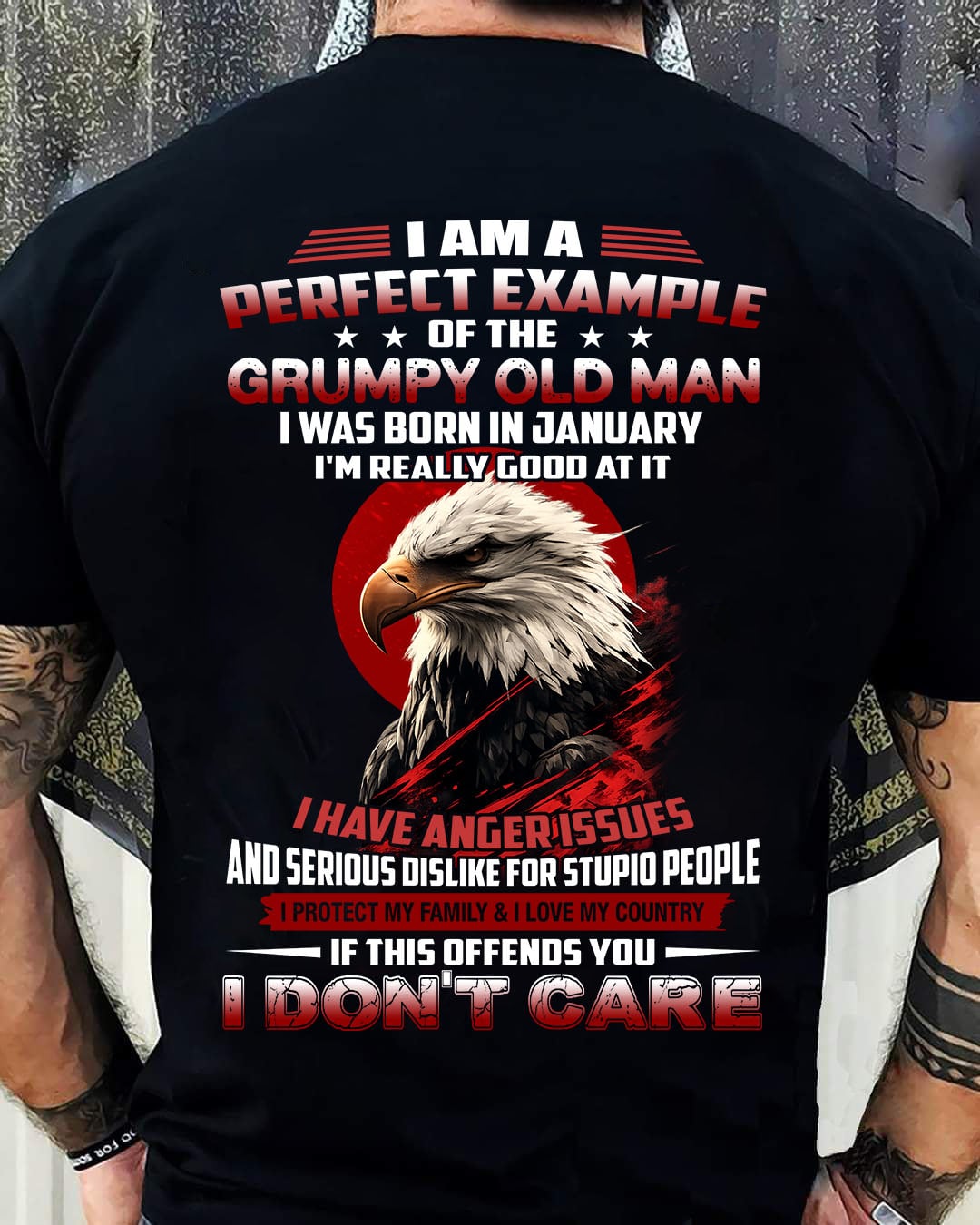 JANUARY - I AM A PERFECT EXAMPLE OF THE GRUMPY OLD MAN - T SHIRT FOR MEN - LUAN01 (SKU26T-01299-01)