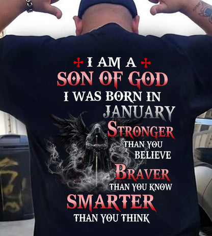 January Son Of God T-Shirt For Men – Stronger Than You Believe - LUAN01 (SKU2606-393-01)