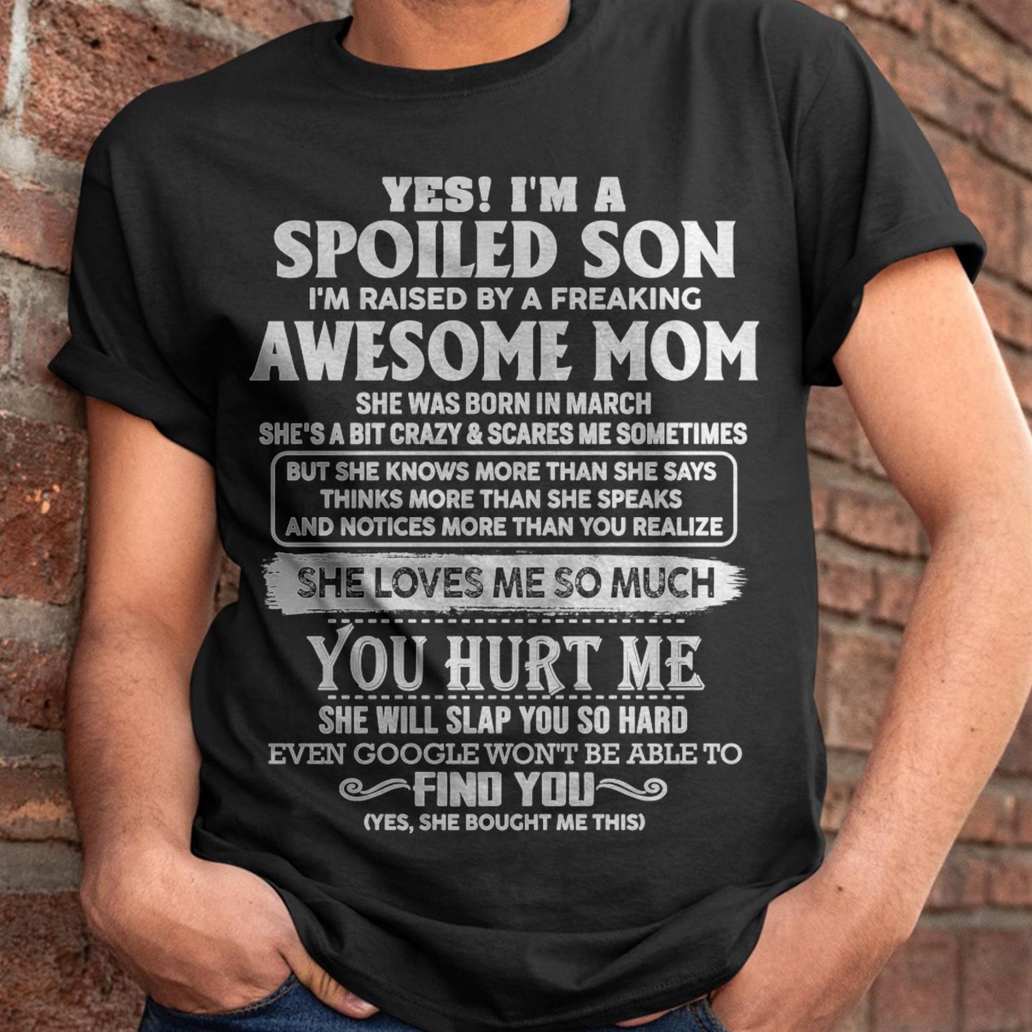 March - Awesome Mom - Perfect Gift For Spoiled Son From Mom - LUAN03 (SKU05-47-03)