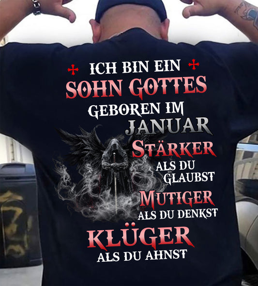 Januar Sohn Gottes T-Shirt Für Männer – Stärker Als Du Glaubst - LUAN01 (SKU2607-98-01)