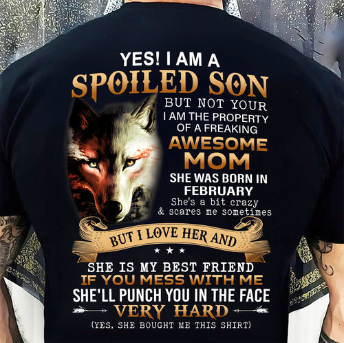 February - Lucky Son of Awesome Mom - Perfect Gift for Son From Mom - LUAN02 (SKU10-128-02)