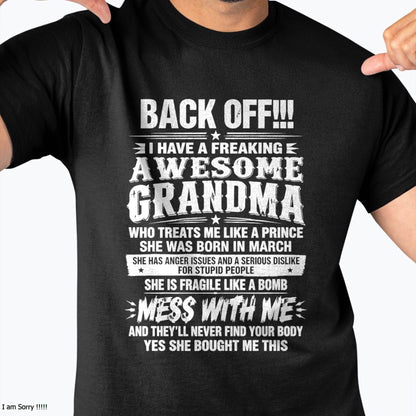 MARCH - AWESOME GRANDMA - TREATS ME LIKE A PRINCE - PERFECT GIFT FROM GRANDMA TO GRANDSON - LUAN03 (SKU2608-501-03)