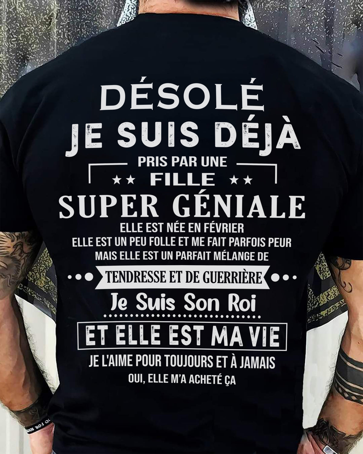 Désolé les filles, je suis déjà pris - Ma copine est folle et adorable - Cadeau spécial pour votre petit ami ou mari - (SKU04-111-02) - LUAN02
