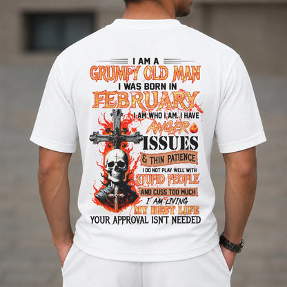 FEBRUARY - I AM A GRUMPY OLD MAN - BIRTHDAY CASUAL SUIT FOR MEN - MEN TEE - Waffle casual suit M13 - LUAN02 (SKU2607-237-02)