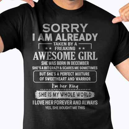 December - Awesome Girl - Perfect Gift For Your Boyfriend, Husband From Wife - LUAN12 (SKU04-86MT-12)