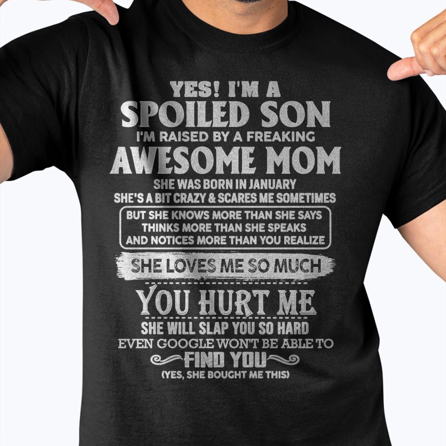 January - Awesome Mom - Perfect Gift For Your Spoiled Son From Mom - LUAN01 (SKU05-47-01)