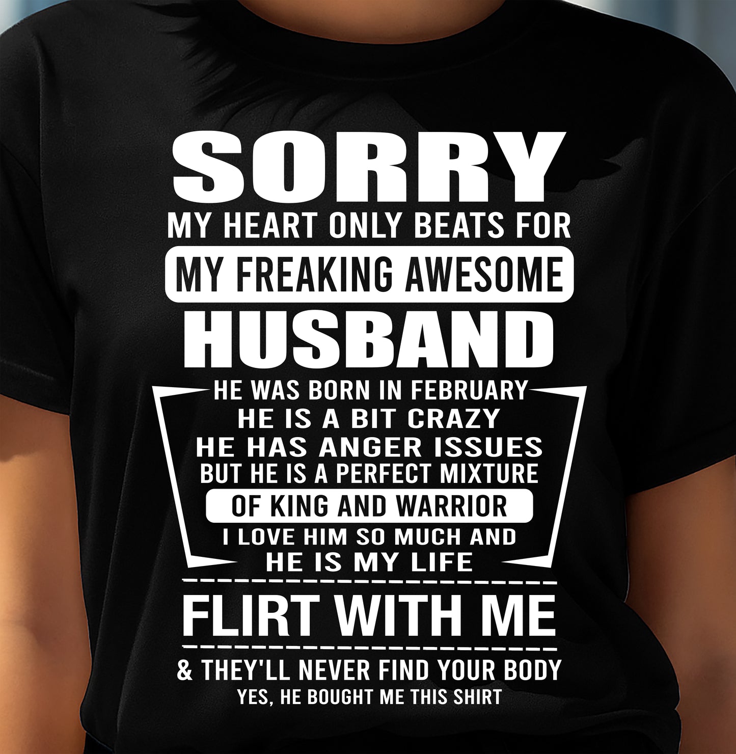 February - My Freaking Awesome Husband T-Shirt – Funny Gift From Husband - LUAN02 (SKU2606-344-02)
