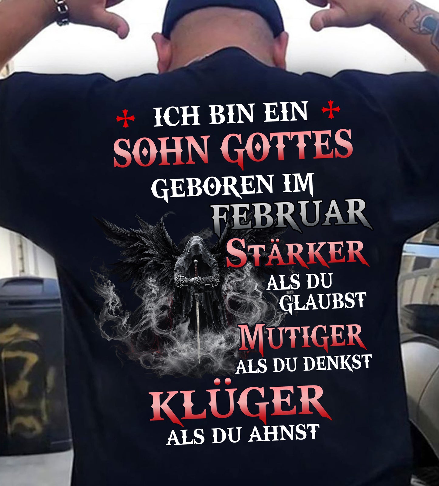 Februar Sohn Gottes T-Shirt Für Männer – Stärker Als Du Glaubst - LUAN02 (SKU2607-98-02)