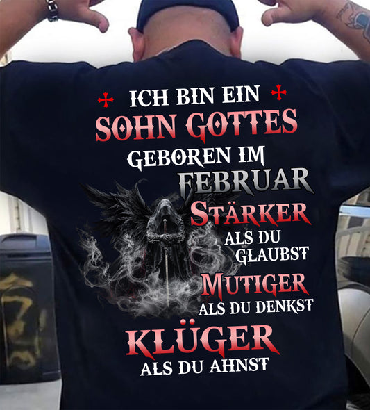 Februar Sohn Gottes T-Shirt Für Männer – Stärker Als Du Glaubst - LUAN02 (SKU2607-98-02)