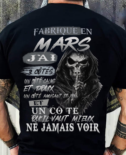 Fabriqué en Mars – J’ai 3 Côtés | T-Shirt Homme Caractère Fort - LUAN03 (SKU26T-01174-03)