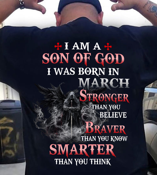 March Son Of God T-Shirt For Men – Stronger Than You Believe - LUAN03 (SKU2606-393-03)