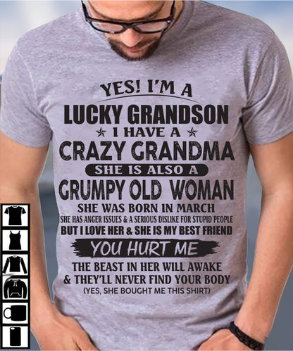 MARCH - LUCKY GRANDSON OF CRAZY GRANDMA -  FROM GRANDMA - NINA03 (SKU10-173-03)